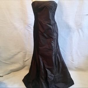 Neiman Marcus Elegant chocolate brown metallic  Prom Dress
